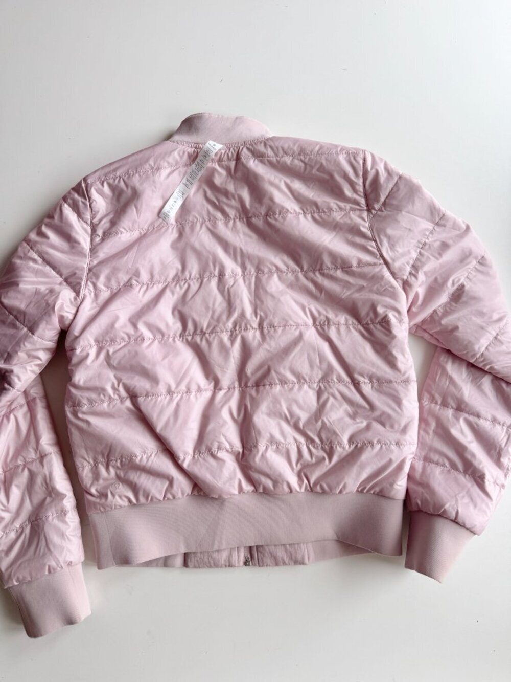 LULULEMON Non-Stop Reversible Misty Pink Water Repellent Bomber Jacket, Size 4 - Picture 11 of 16